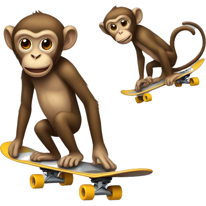 Monkey on skateboard  emoji
