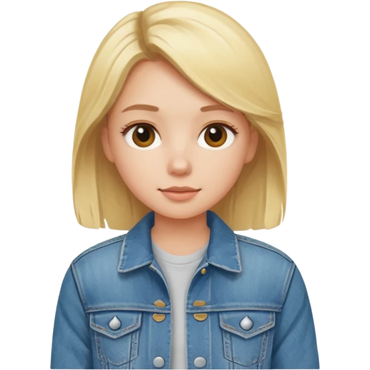 blonde girl in denim jacket emoji