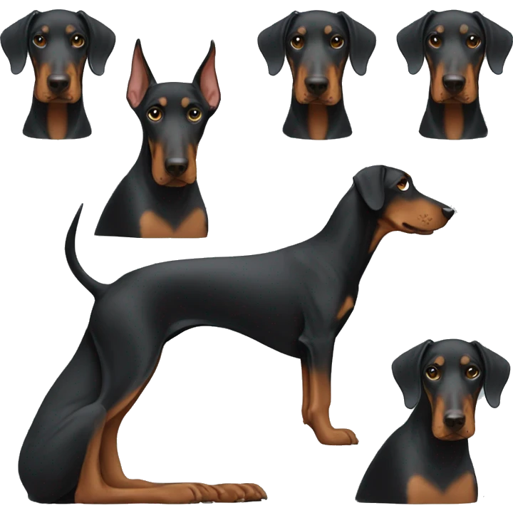 Dog doberman wearing hoodie emoji