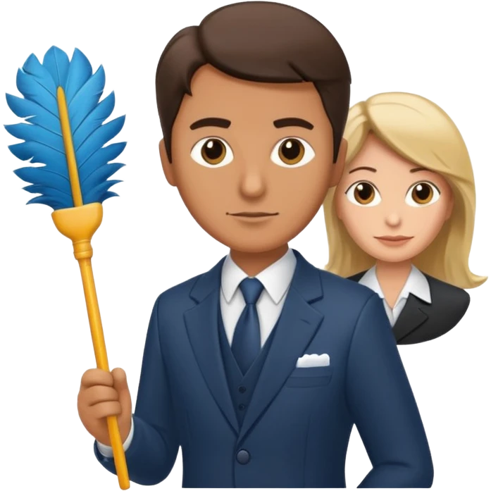 Ein Detektiv interviewt eine Putzfrau emoji