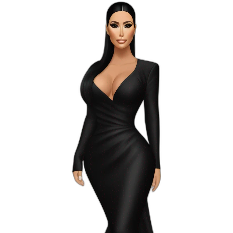 KIM kardashian wearing black balenciaga at met gala emoji
