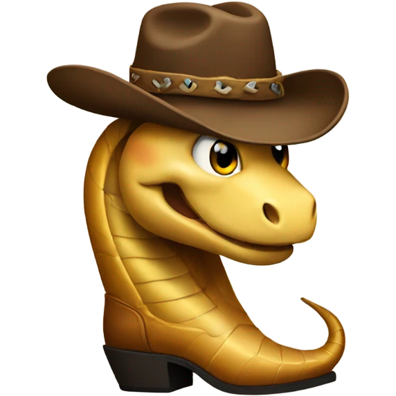 Snake wearing boot and cowboy hat emoji