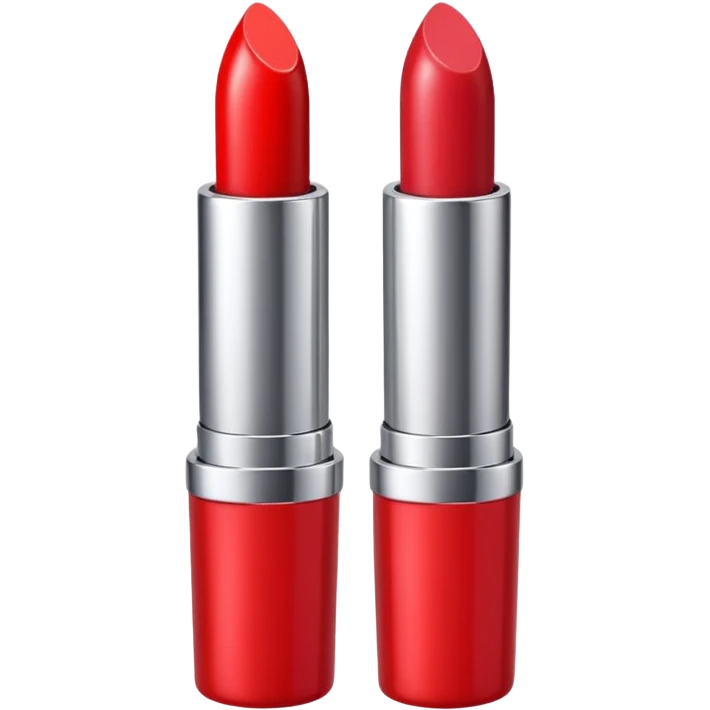 lipstick bullet, polished silver chrome, sexy beauty symbol emoji