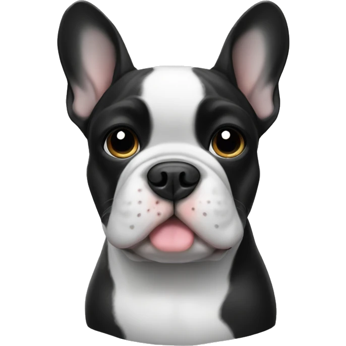 black and white frenchbulldog emoji