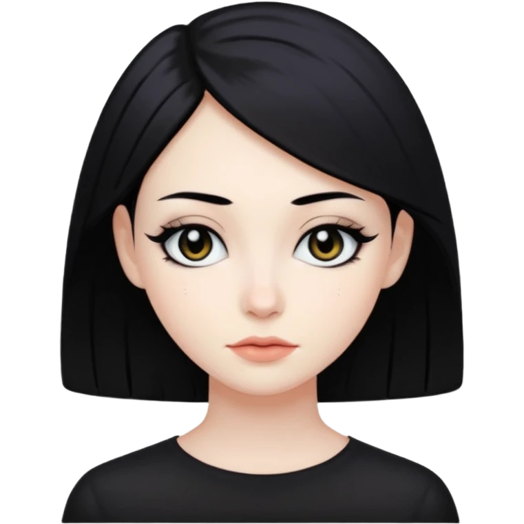 person with black hair and dark eyeliner emo emoji
