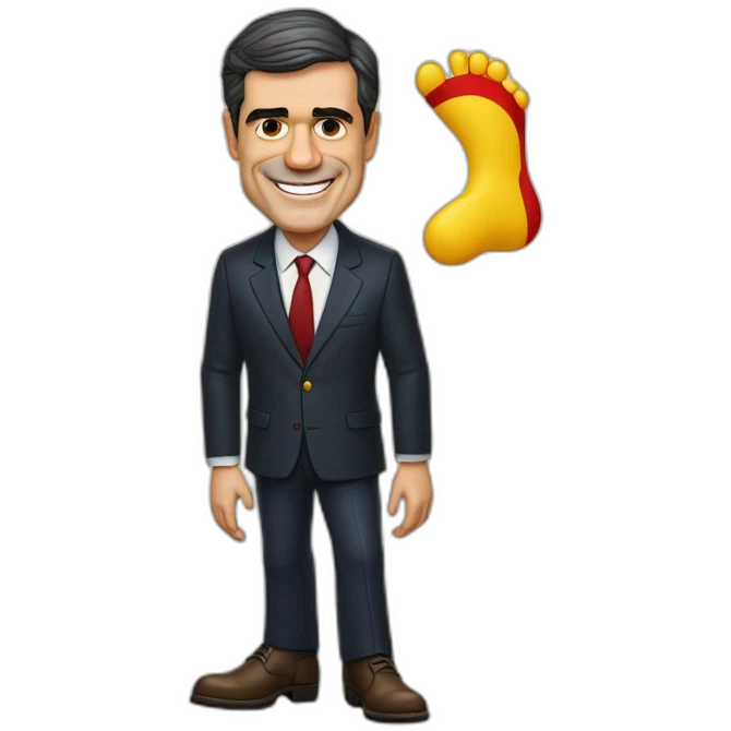 Presidente del gobierno español Pedro Sánchez lamiendo las botas de Puigdemont emoji