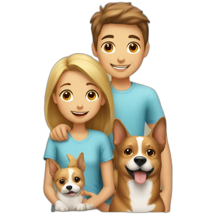 dog with kids emoji