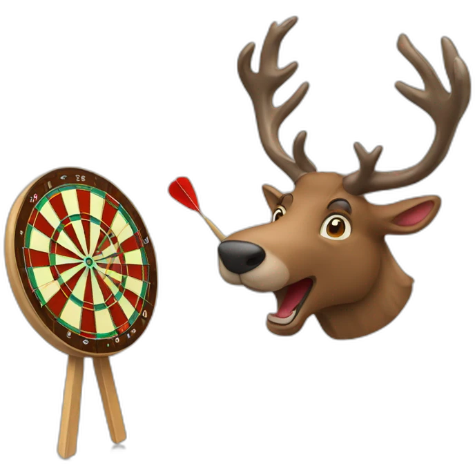 Stag playing darts emoji