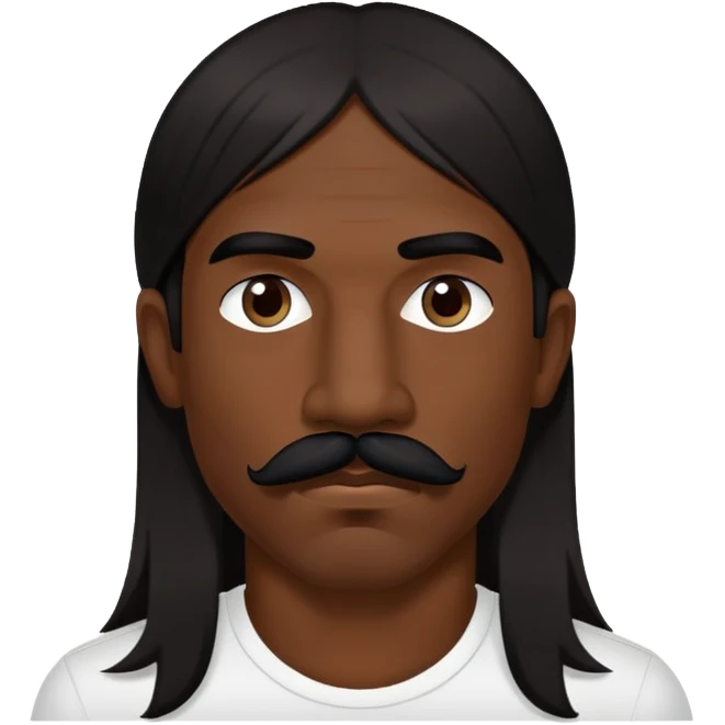 portrait of a man with long dark hair and mustache, inspired by Anthony Kiedis emoji