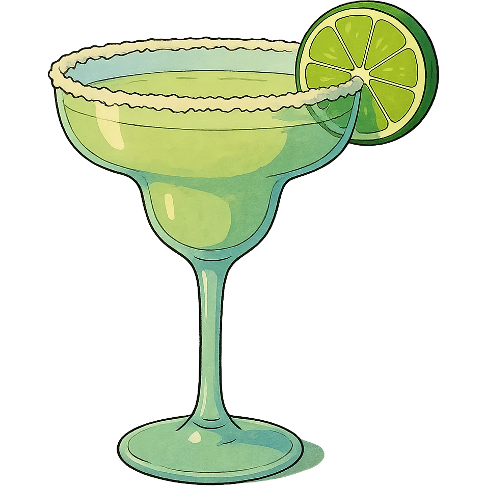 a margarita cocktail glass, ghibli style emoji