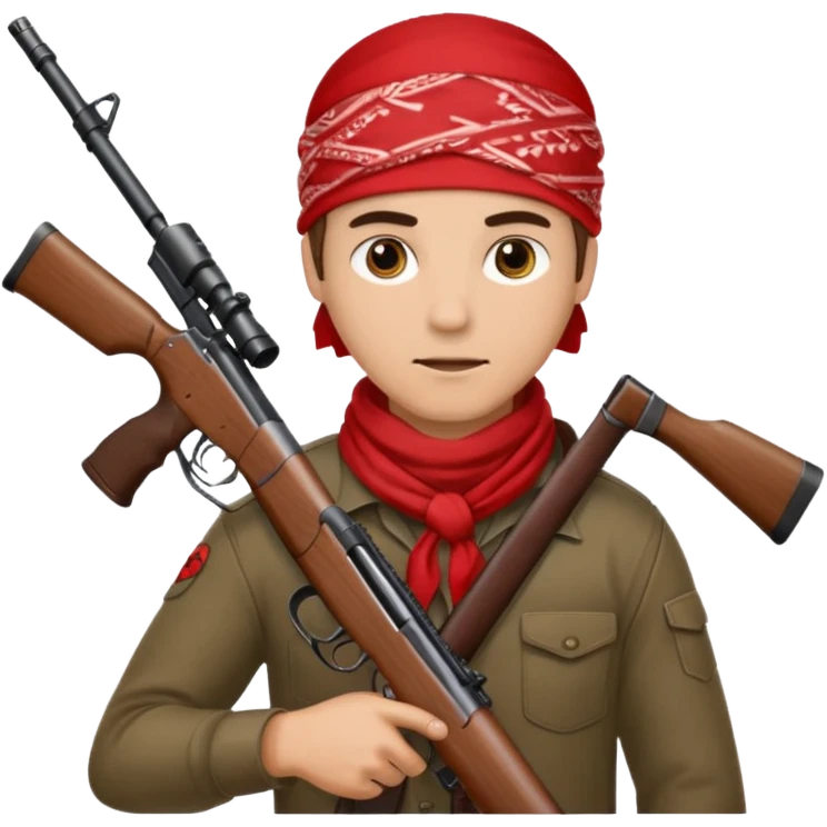 A man with bandana and a rifle  emoji