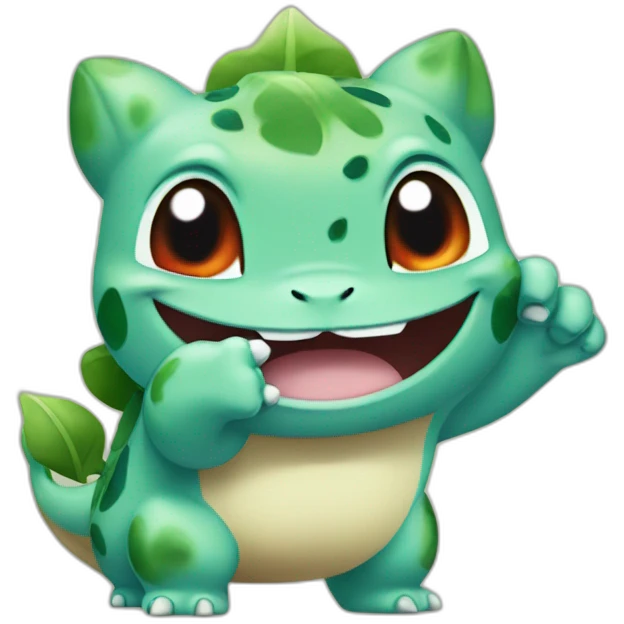 Bulbasaur with thumb up emoji