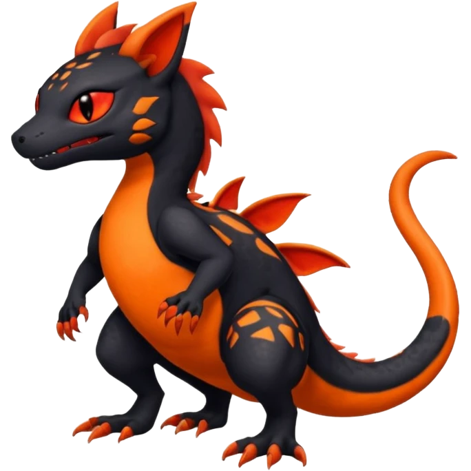 Magmatic furry Salandit-Noibat-Litten-Hybrid (Full body) emoji