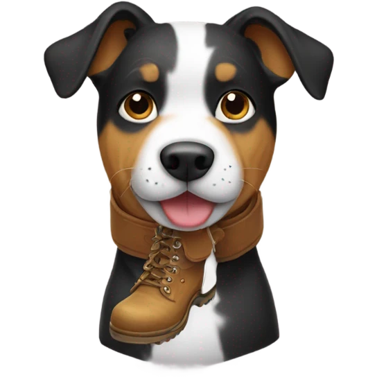 Dog wearing boots emoji