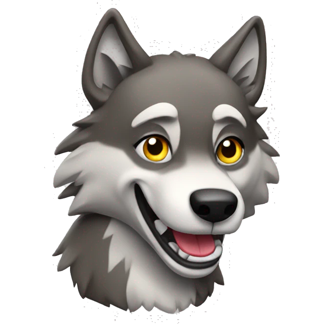 wolf with a thumbs up emoji