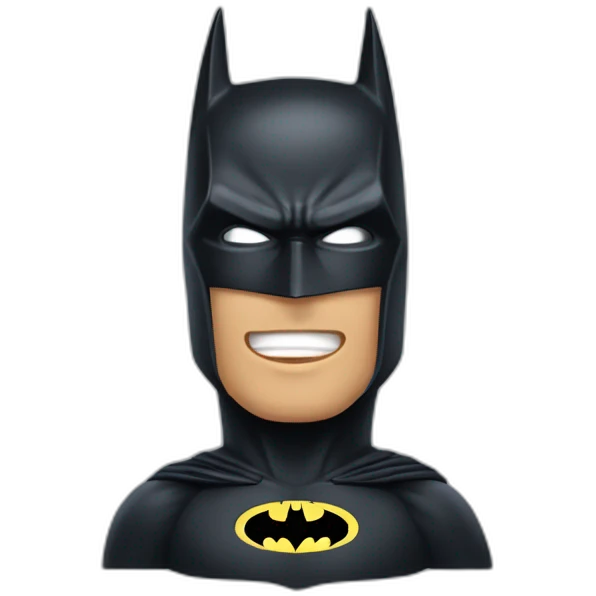 Batman avec la bouche grande ouverte et des étoiles dans les yeux emoji