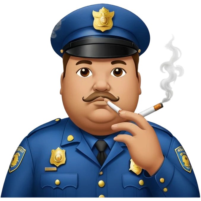 Fat cop smoking blunt  emoji