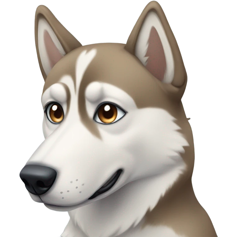 Tan husky with one blue eye and one brown eye emoji
