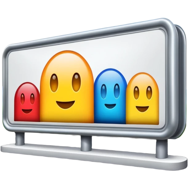 Advertising billboard, road side emoji