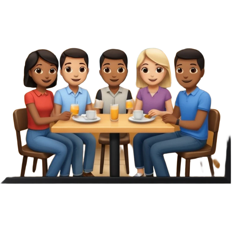 comversacion dentro de un restauant  emoji