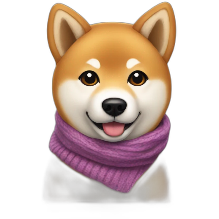 Shiba inu in scarf emoji