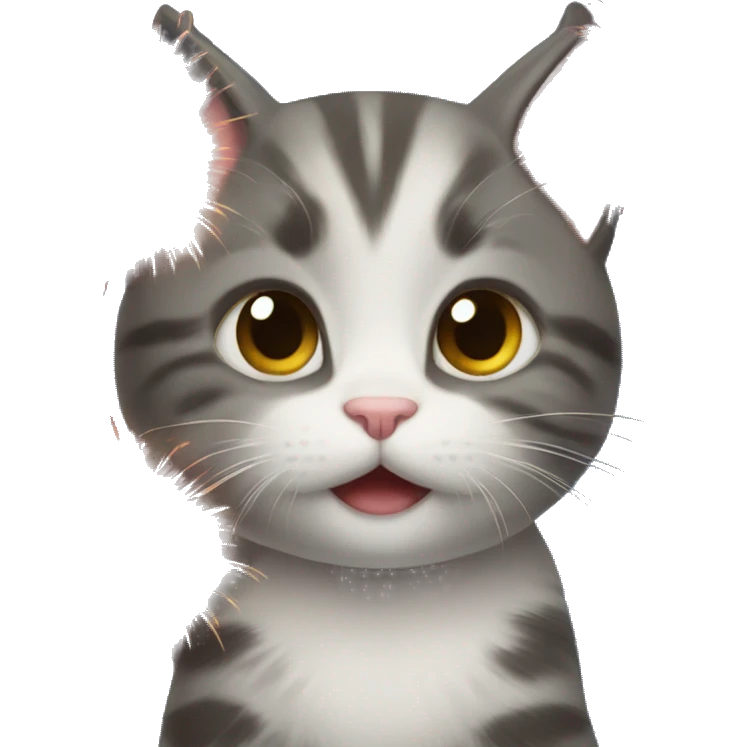 a kitten with fireworks  emoji