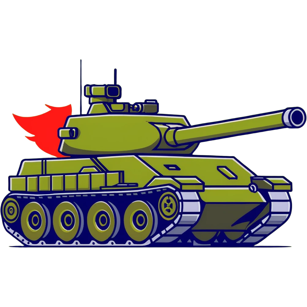 green military battle tank with armored body and large cannon emoji