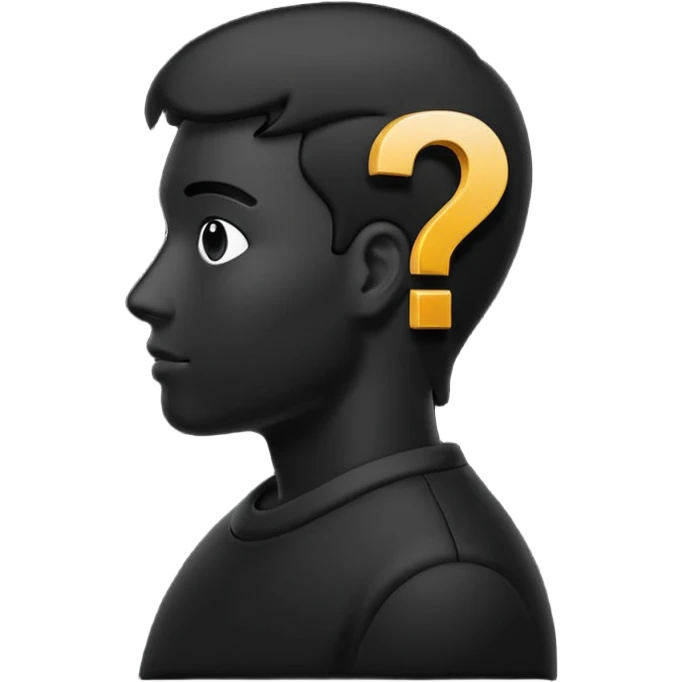 silhouette of a man with a question mark emoji