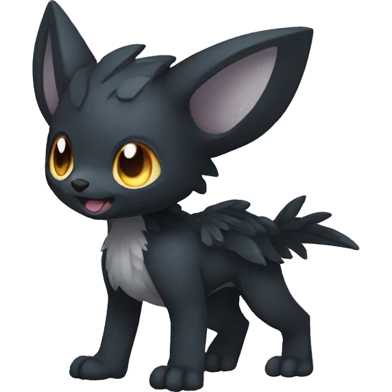 Cute cool fantasy dark-themed animal hybrid Fakemon full body emoji