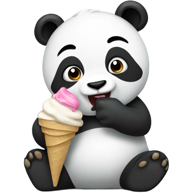 Panda eating ice cream emoji
