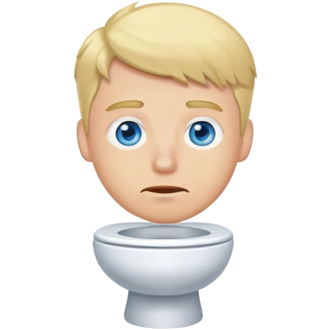 blonde guy with blue eyes pooping emoji