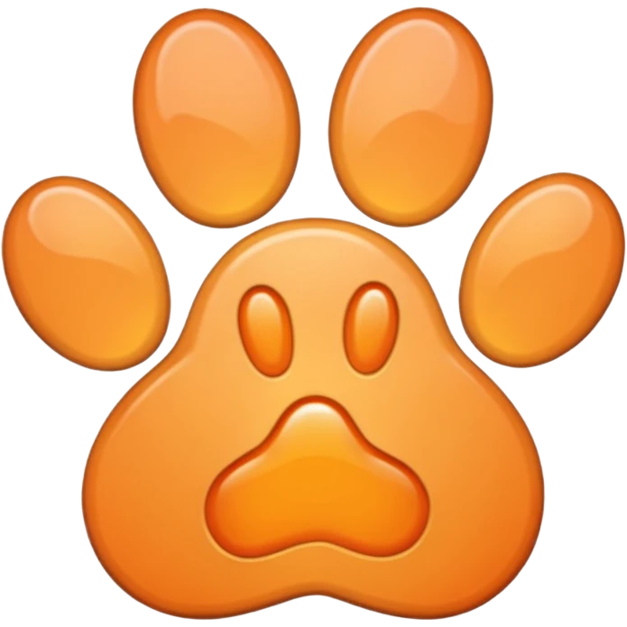a very light pale pastel orange pawprint emoji