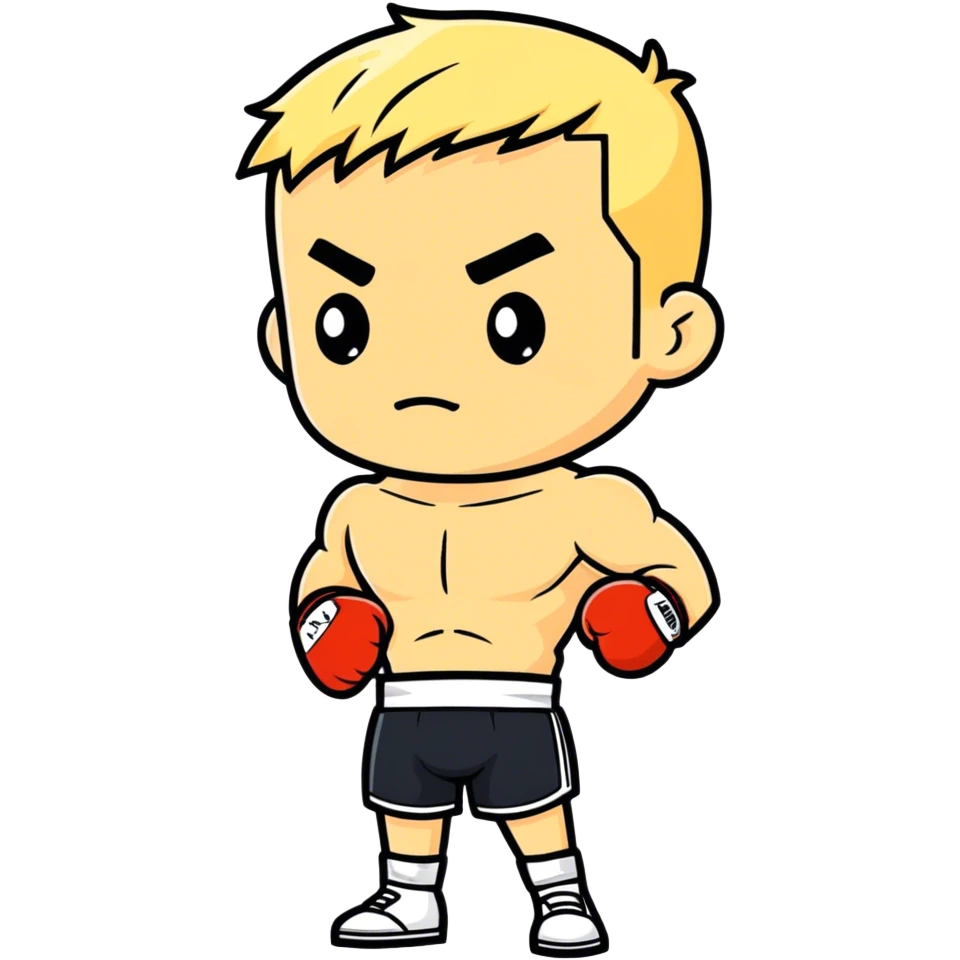 Blonde boxer face with an under bite emoji