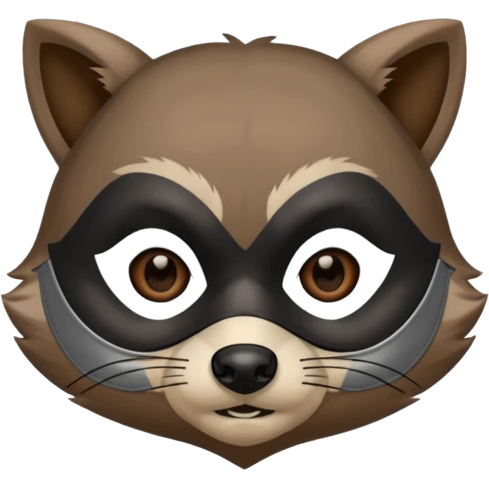 Superhero racoon face emoji