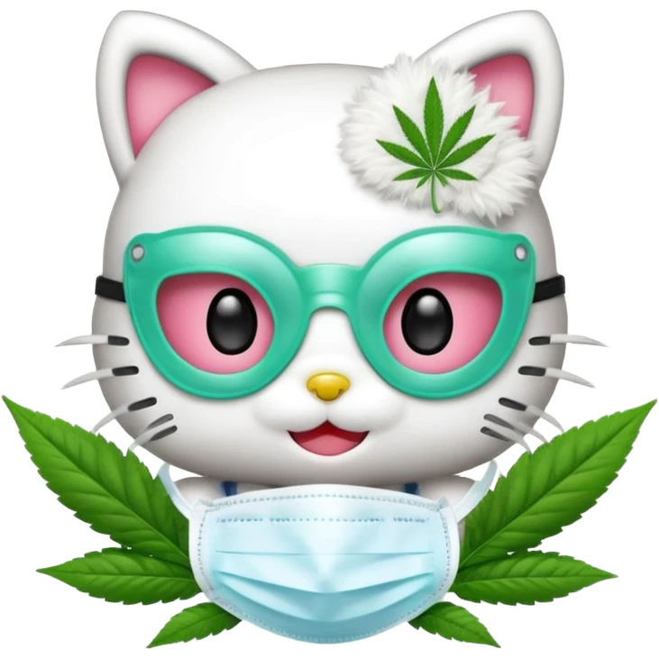 hello kitty with cannabis higiene emoji