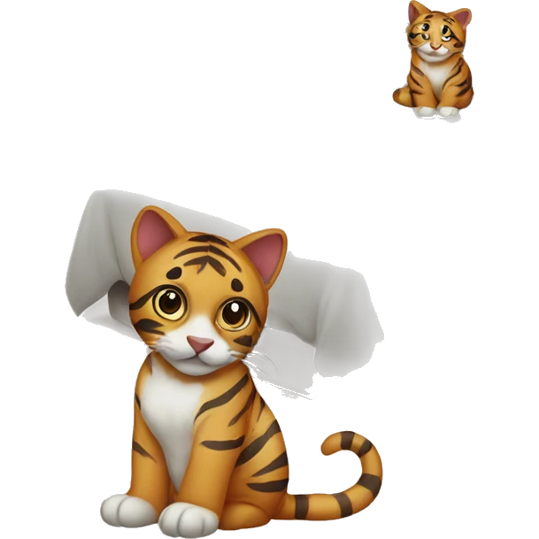 tiger cat on bed emoji