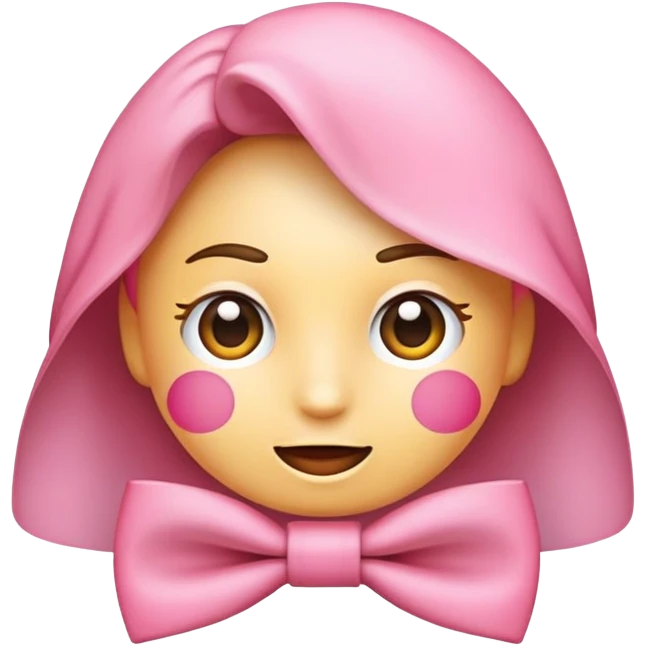 Emoji der lacht und eine rosa schleife am Kopf hat emoji
