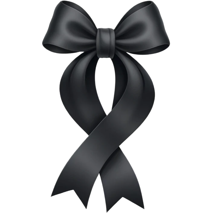 black piece of ribbon  emoji