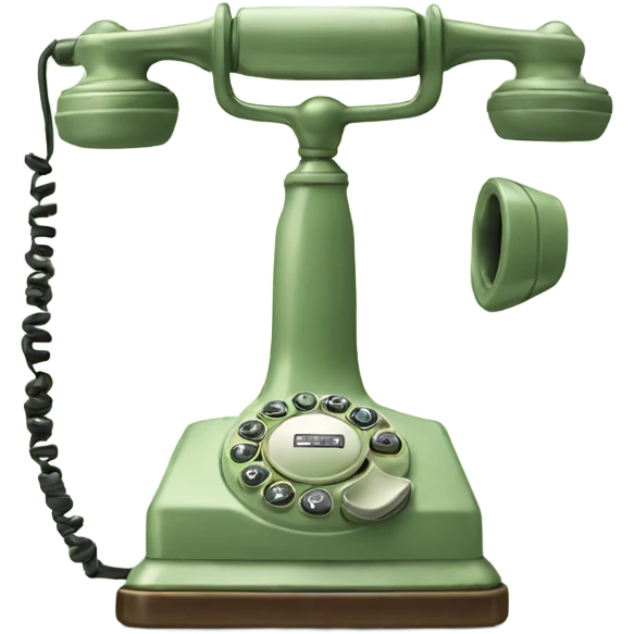 Sage Green vintage phone emoji