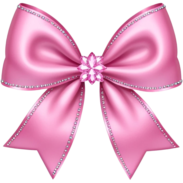 super light Pink bow with sparkles rhinestones  emoji