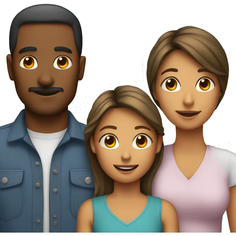 Mom dad and daughter  emoji