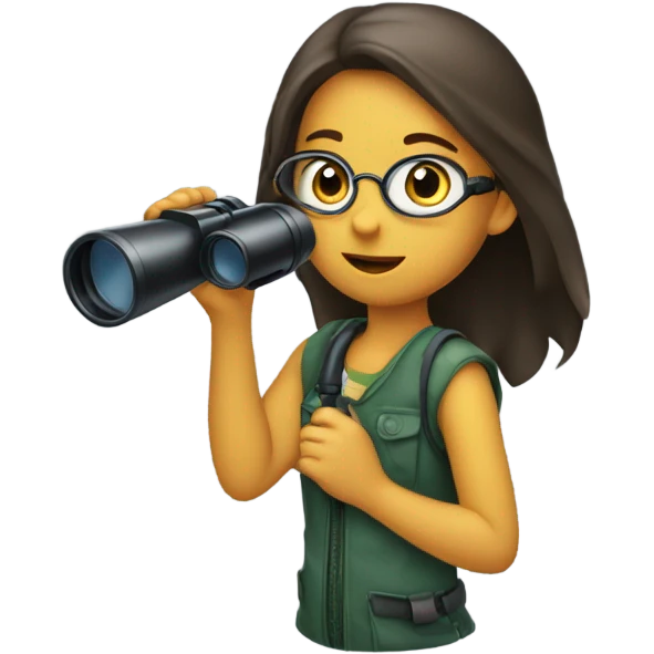Girl searching with binoculars  emoji