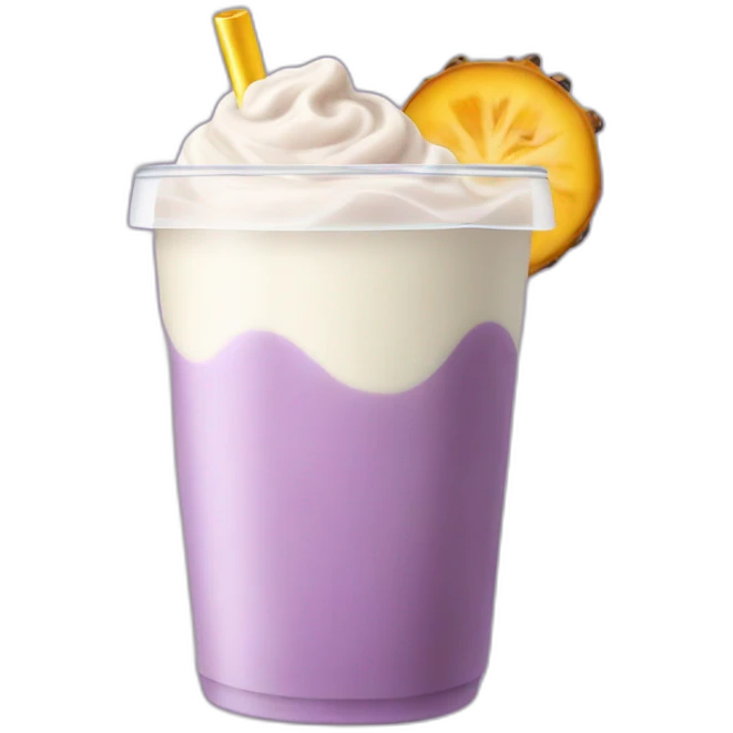 Taro milk tea with tapiocca boba emoji