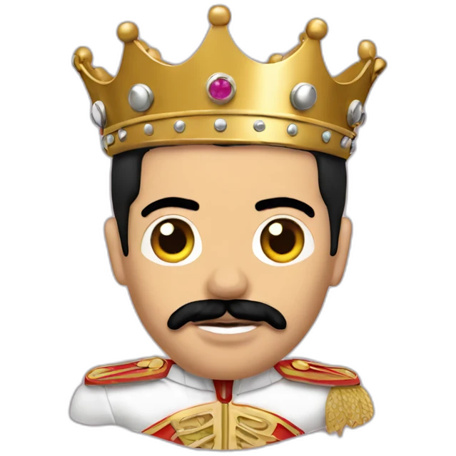 Freddie mercury with crown emoji