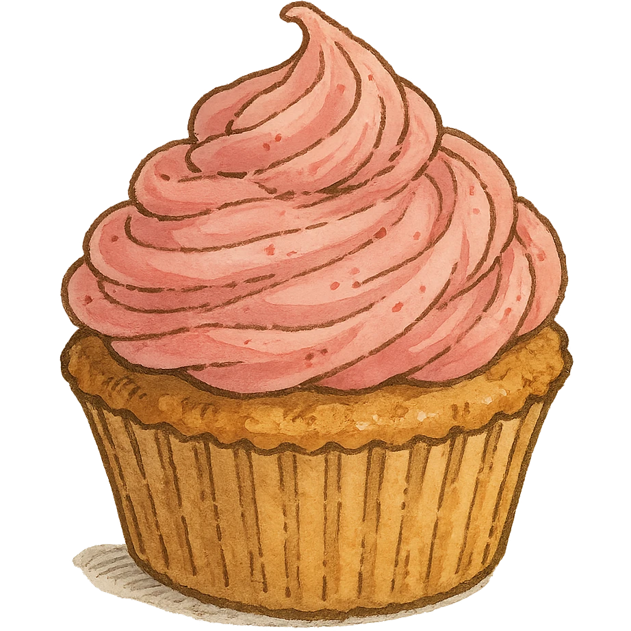 cupcake with pink icing emoji