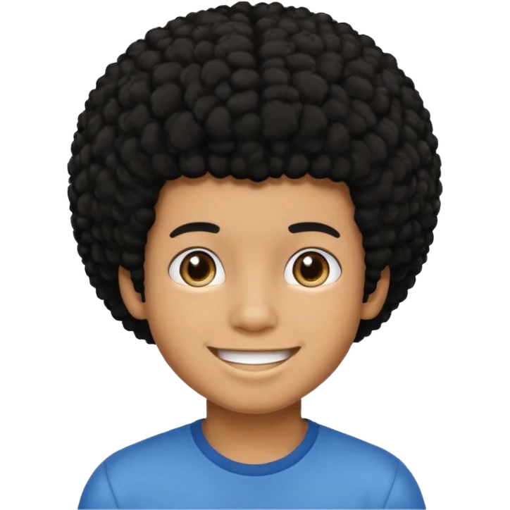 boy with black afro hair and black skin emoji