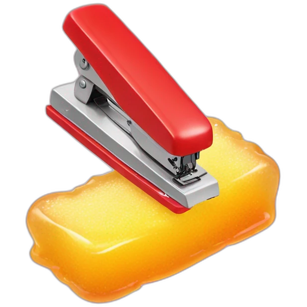 Stapler inside gelatin emoji