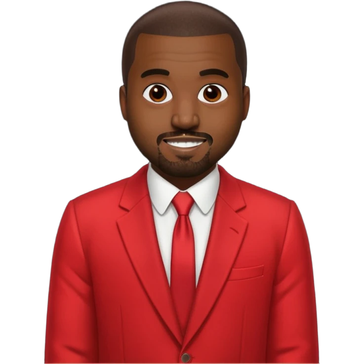 kanye west in red suit emoji