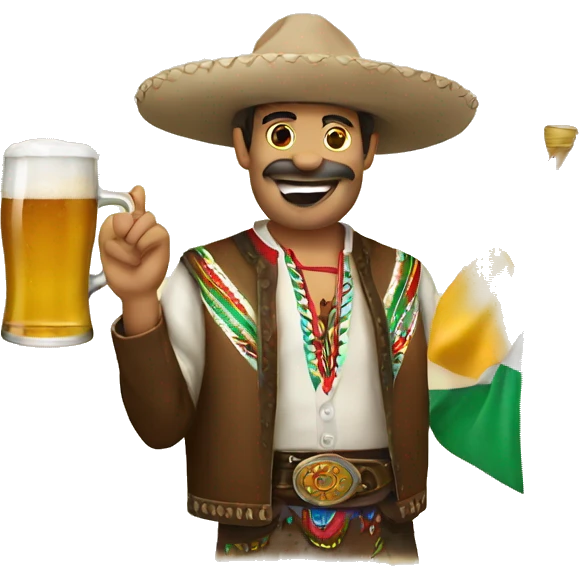 mexican with a beer emoji