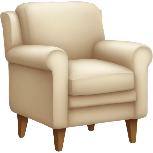 Beige Armchair with blanket and book emoji